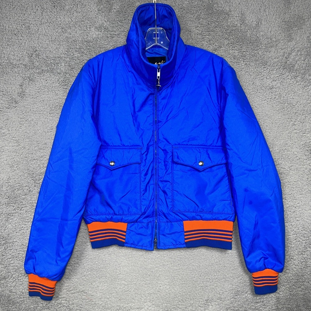 VTG Sportscaster‎ Ski Jacket Men's Sz L Blue Orange Down-Filled Puffer Coat